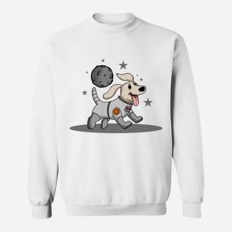 Dog Astronaut Walking In Space Cartoon Pet Sweatshirt - Seseable