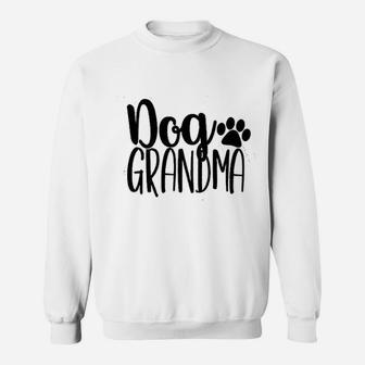 Dog Grandma Women Dog Paw Letter Print Casual Sweat Shirt - Seseable
