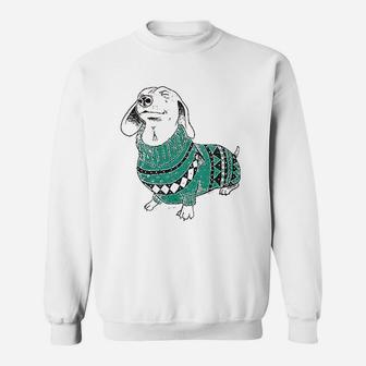Dog Ugly Christmas Sweater Dachshund Pet Owner Mom Sweat Shirt - Seseable
