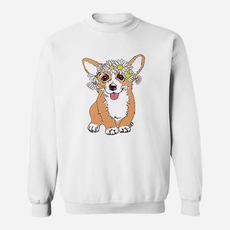 Dog With Flowers Dog Lover Sweat Shirt - Seseable