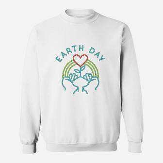 Earth Day 2021 51th Anniversary Hands Heart Ecology Symbol Sweat Shirt - Seseable