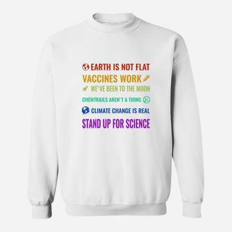 Earth Is Not Flat Vaccines Work Sweat Shirt - Seseable