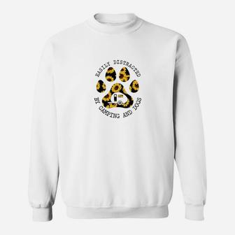 Easily Distracted By Camping And Dogs Sweat Shirt - Seseable