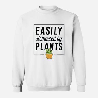 Easily Distracted By Plants Funny Plant Lover Christmas Sweat Shirt - Seseable