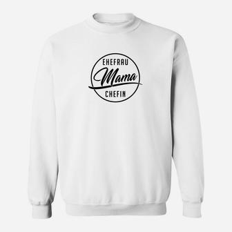 Ehefrau Mama Chefin Damen Sweatshirt, Weißes Motiv-Sweatshirt - Seseable