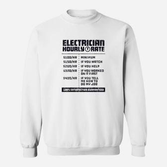 Electrician Hourly Rate Funny Lineman Dad Vintage Gifts Men Sweat Shirt - Seseable