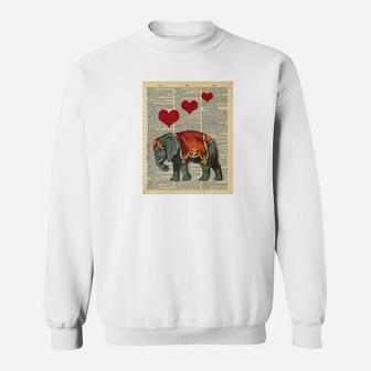 Elephant Vintage Graphic Printed Gift For Women Sweat Shirt - Seseable