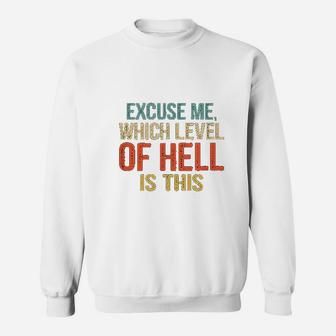 Excuse Me Which Level Of Hell Is This Vintage Style Sweat Shirt - Seseable