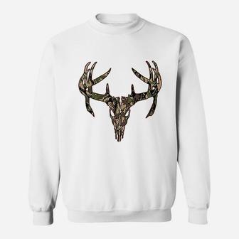 Fair Game Deer Skull Green Camouflage Camo Sweatshirt - Seseable