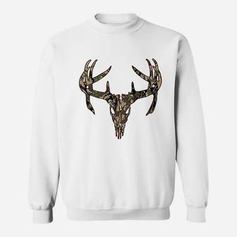 Fair Game Deer Skull Green Camouflage Hunting Camo Sweat Shirt - Seseable