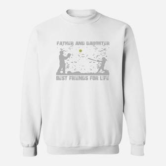 Father And Daughter Softball Frontside Sweat Shirt - Seseable