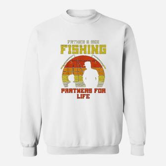 Father Son Fishing Partners For Life Retro Matching Dad Gift Sweat Shirt - Seseable