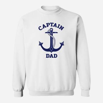 Fathers Day Nautical Anchor Captain Dad Sweat Shirt - Seseable