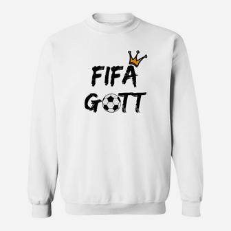 FIFA Gott Fußball Krone Herren Sweatshirt, Spieler Design - Seseable