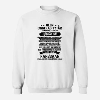 Finnische Spruch Weißes Sweatshirt, Lustiges Design Tee - Seseable