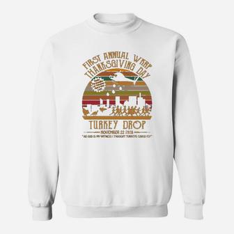 First Annual Wkrp Thanksgiving Day Turkey Drop November 22 1978 Vintage Sweat Shirt - Seseable