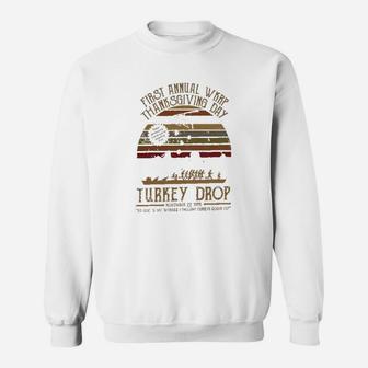 First Annual Wkrp Thanksgiving Day Turkey Drop Vintage Ls Sweat Shirt - Seseable
