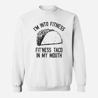 Fitness Taco Funny Gym Cool Humor Graphic Muscle Sweat Shirt - Seseable