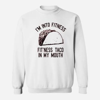Fitness Taco Funny Gym Cool Humor Graphic Muscle Sweatshirt - Seseable