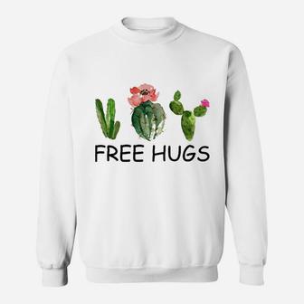 Free Hugs For Plant Lovers Succulent Cactus Sweat Shirt - Seseable