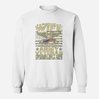 Freedom Isnt Free Proud Wife Of An Army Veteran Spouse Gift Sweat Shirt - Seseable