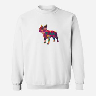 French Bulldog Triangle Pattern Frenchie Inspired Sweat Shirt - Seseable