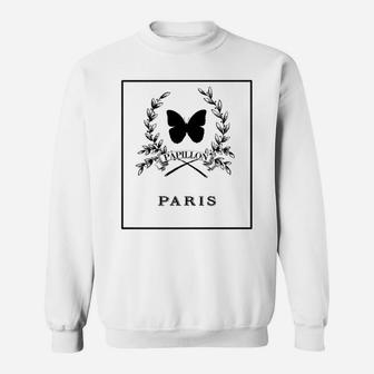 French Butterfly Vintage Paris Shop Sign Sweat Shirt - Seseable