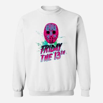 Friday The 13th Neon V Sweat Shirt - Seseable