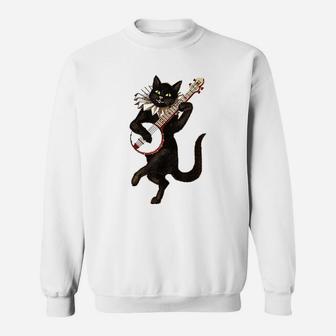 Funny Cat Playing Guitar Sweat Shirt - Seseable