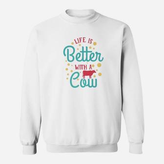 Funny Cow Farmer Farm Country Girl Mom Cows Gift Sweat Shirt - Seseable