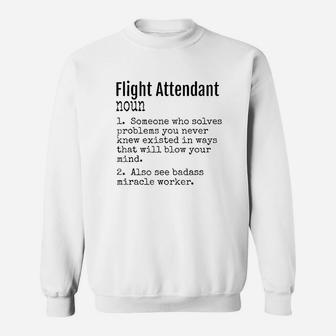 Funny Flight Attendant Definition Gift For Women Sweat Shirt - Seseable