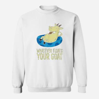 Funny Goats Dinghy Farmer Whatever Floats Your Boat Goat Sweatshirt - Seseable