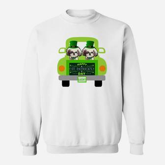 Funny Happy St Patricks Shih Tzu s Dogs Lovers Owners Sweat Shirt - Seseable