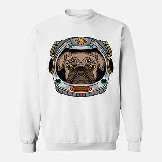 Funny Pug Dog Face Astronaut Cute Cartoon Pet Sweatshirt - Seseable