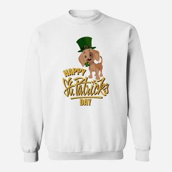 Funny Saint Patricks Day Dog For Dachshund Lovers Sweat Shirt - Seseable