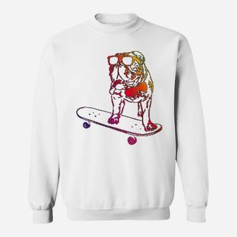 Funny Skateboard English Bulldog Sweat Shirt - Seseable
