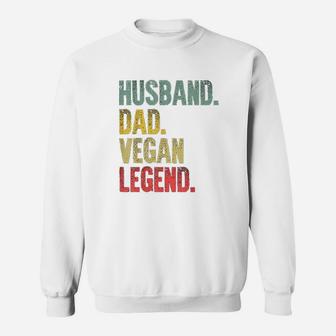 Funny Vintage Gift Thusband Dad Vegan Legend Retro Sweat Shirt - Seseable