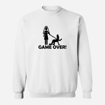 Game Over Hochzeitsmotiv Sweatshirt für Herren, Lustiges Ehe Motiv - Seseable