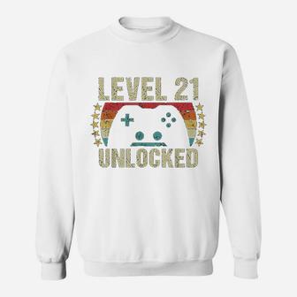 Gaming Vintage 21st Birthday Gift 21 Years Old Sweat Shirt - Seseable