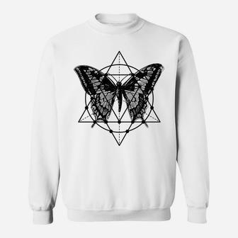 Geometric Butterfly Vintage Hipster Bohemian Sweat Shirt - Seseable
