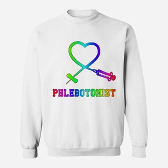 Gift For Phlebotomist Phlebotomy Butterfly Needle Heart Sweat Shirt - Seseable