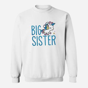 Girls Big Sister Unicorn birthday Sweat Shirt - Seseable