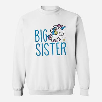 Girls Big Sister Unicorn birthday Sweat Shirt - Seseable