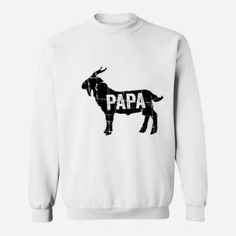 Goat Papa Greatest Of All Time Dad Grandpa Deluxe Sweat Shirt - Seseable