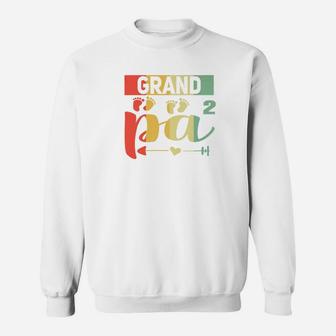 Grand Papa Squared Promoted Grandpa Again Gift Sweat Shirt - Seseable