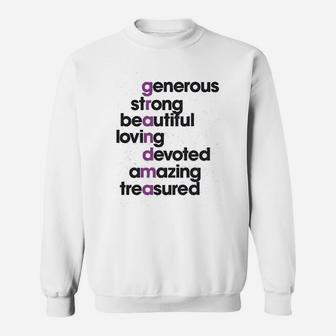 Grandma Letter Cute Graphic For Grandmother Sweat Shirt - Seseable