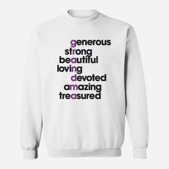 Grandma Letters Cute Graphic For Grandmother Sweat Shirt - Seseable