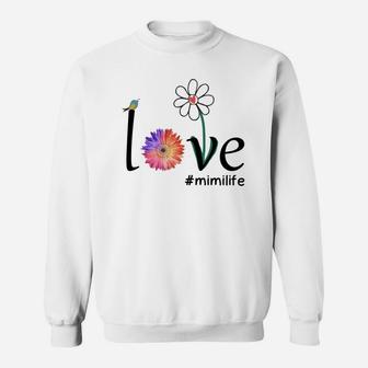Grandmother Loves Mimi Life Cute Flower Family Gift Sweat Shirt - Seseable