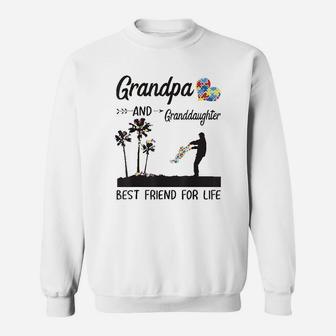 Grandpa And Granddaughter Best Friend For Life Puzzle Awareness Sweat Shirt - Seseable