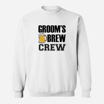 Groom's Brew Crew Funny Groomsmen Bachelor Party Sweat Shirt - Seseable
